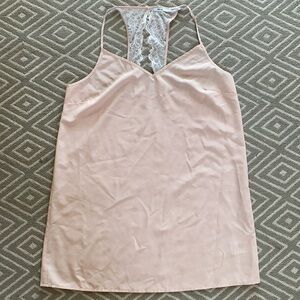 Kimchi Blue Light Rose Pink Slip On Open Back Blouse Size Large